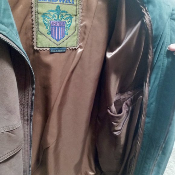 Midway Vintage Leather Mens Jacket Size: L Brown - Picture 3 of 6